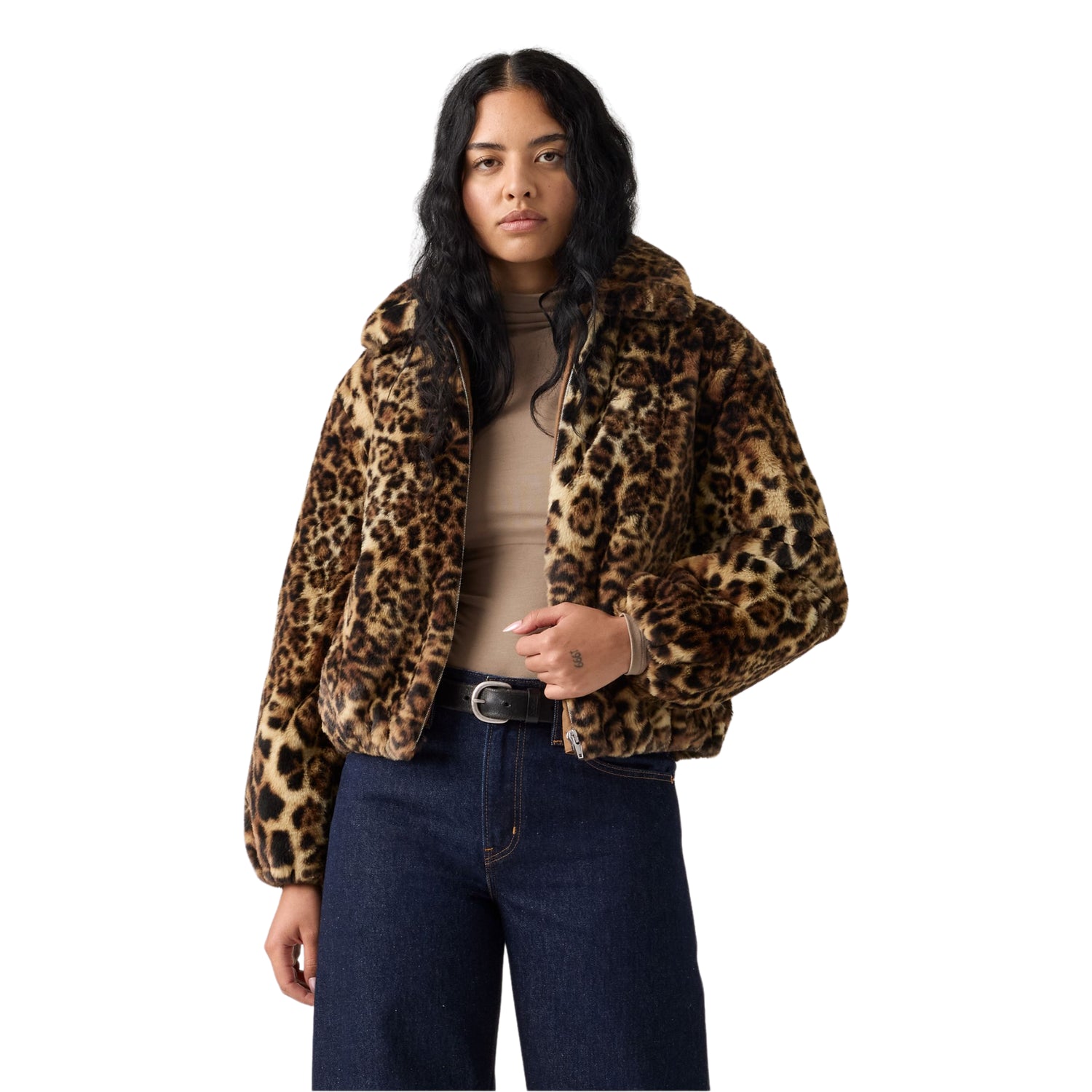 Giacca Elle Sherpa Leopard Donna - 0050B