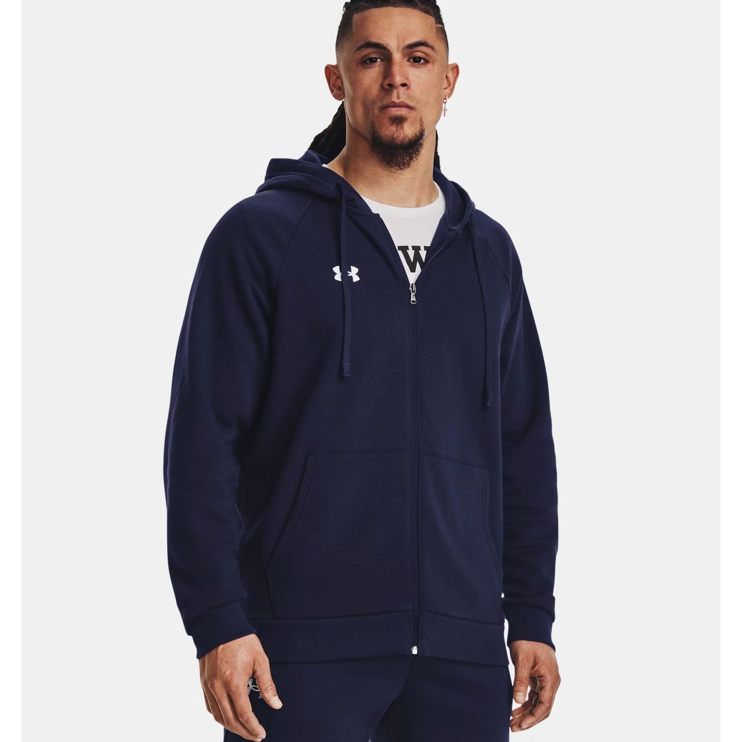 1379767 UA RIVAL FLEECE FZ HODDIE Uomo UNDER ARMOUR FELPA