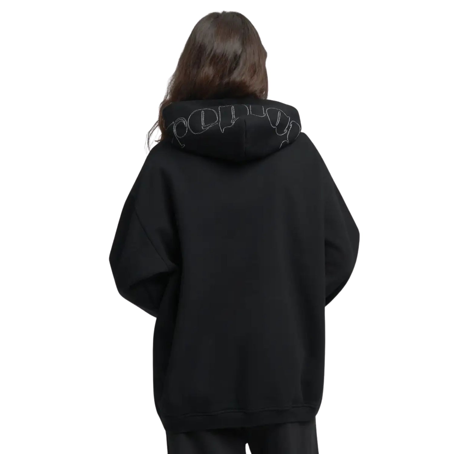 Felpa con Cappuccio e Ricamo Donna - W3506A 23942